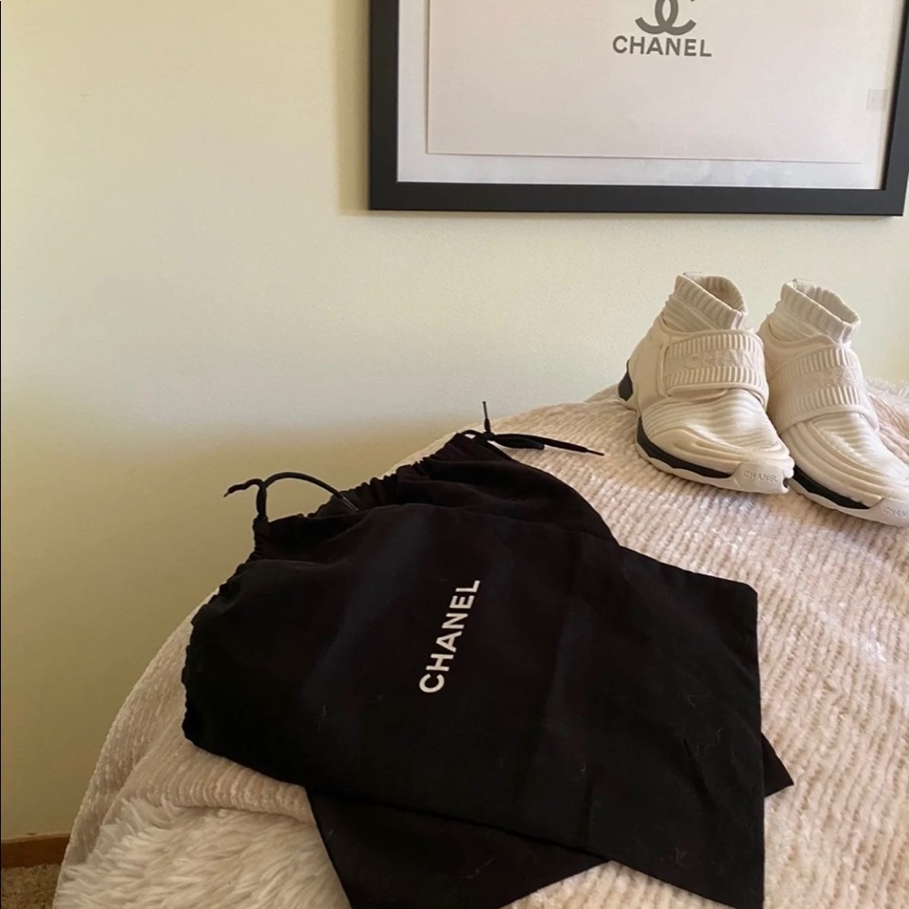 Chanel Stretch Sock Trainer Sneakers Size 35.5 (5)